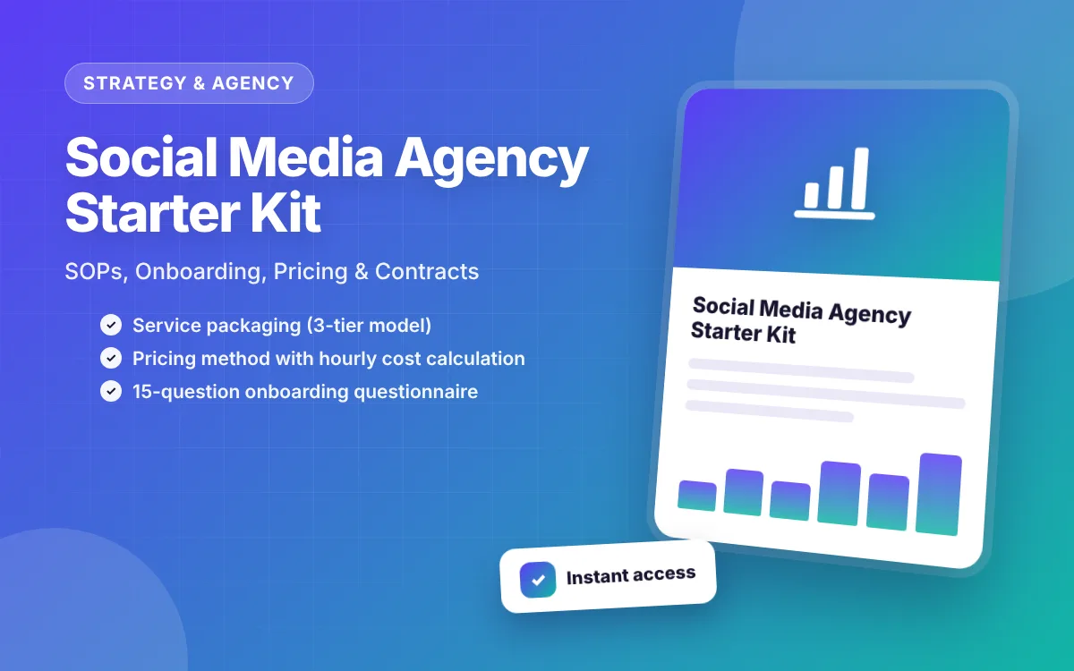 Social Media Agency Starter Kit: SOPs, Onboarding, Pricing & Contracts